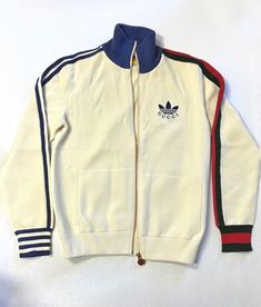 Gucci Adidas 2022, 90s Apparel, Adidas X Gucci, Gucci X Adidas, Stripe Embroidery, Gucci Clothes, 90s Sportswear, Adidas Gucci, Gucci Adidas