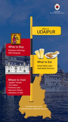 the map shows where to eat and what to drink in udaipurr, india