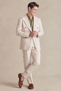 Cream Double Breasted Linen Jacket | New & Lingwood Double-breasted Linen Suits For Tailoring, Linen Double-breasted Suit For Tailoring, Beige Business Casual Suit With Double Button Closure, Double-breasted Linen Suit With Notch Lapel, Linen Double-breasted Suit With Notch Lapel, Beige Suits With Double Button Closure And Lapel Collar, Linen Blazer With Double Button Closure And Suit Collar, Beige Suits With Double Button Closure And Suit Collar, Tailored Beige Suit With Double Button Closure