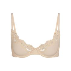 FITS EVERYBODY LACE UNLINED SCOOP BRA | SAND Scoop Bra, Lace Trims, Dream Closet, New Era, Lace Trim, Adjustable Straps, Comfort Fit, Fashion Accessories, Cute Outfits