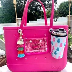 Bogg Bag Gift Basket Ideas, Bogg Bag Gift Basket, Football Bag Tags, Softball Bag Tags, Iced Coffee Sleeve, Sports Bag Tags, Softball Bags, Acrylic Monogram