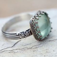 Vintage Silver Big Stone Ring For Women Fashion Boho Bohemian Jewelry New Hot Thai Silver Square Square Crystal Rings Elegant Silver Rings For Summer, Bohemian Green Metal Rings, Elegant Rings Perfect For Gifts, Bohemian Green Rings For Summer, Elegant Summer Rings Perfect For Gifting, Elegant Summer Rings Perfect As Gifts, Elegant Summer Rings Suitable For Gifts, Vintage Summer Ring Jewelry, Elegant Handmade Rings For Summer