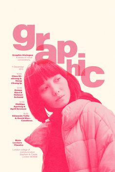 a woman in a puffy coat is featured on the cover of graphic magazine