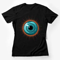 Eye-catching Blue Eye Graphic T-Shirt, Unique Eyeball Design, Bold Fashion Statement Tee Female T-Shirt Custom graphic T-Shirt.Customize your color Blue Sublimation Print Tops For Fans, Blue Pre-shrunk T-shirt For Fan Merchandise, Blue Crew Neck Shirt With Graphic Design, Blue Crew Neck T-shirt For Fan Merchandise, Blue Fan Apparel T-shirt With Screen Print, Blue Graphic Tee With Sublimation Design, Blue Short Sleeve Graphic Tee With Sublimation Design, Blue Pre-shrunk Crew Neck Sublimation Design, Eyeball Design