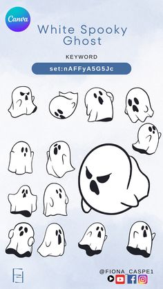 white spooky ghost keywords for the web