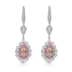 Lux Jewelry, Pink Diamond Earrings, Pink Diamonds, Luxe Jewelry, Rose Pale, Marquise Cut Diamond, Diamond Education, Fancy Diamonds, Diamond Drops