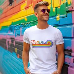 Pride Rainbow LGBTQ Men's Basic Dark T-Shirt Pride Rainbow, Rainbow Pride, Mens Fashion Shoes, Mens Clothing Styles, Clothing And Shoes, Mens T, Shop Now, Created By, Mens Shirts