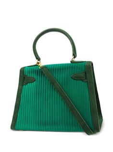 Hermès Pre-Owned 1990 Kelly 20 Tote Bag - Farfetch Designer Green Satchel With Top Carry Handle, Designer Green Satchel With Detachable Handle, Luxury Green Satchel With Handles, Luxury Green Bag With Rolled Handles, Luxury Green Bags With Rolled Handles, Green Satchel Bag With Rolled Handles, Classic Green Satchel With Detachable Handle, Elegant Green Satchel With Detachable Handle, Elegant Green Satchel With Top Carry Handle