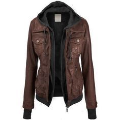 Annalise Womens Leather Jacket - Wholesale Zombie Hooded Leather Jacket For Cold Fall Weather, Brown Hooded Biker Jacket With Pockets, Fitted Leather Hooded Jacket For Fall, Hooded Leather Jacket With Pockets For Cold Weather, Leather Jacket With Detachable Hood For Fall, Fall Leather Jacket With Detachable Hood, Hooded Leather Jacket For Fall, Hooded Leather Jacket With Double-lined Hood For Fall, Fall Hooded Leather Jacket With Double-lined Hood