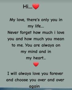 a poem that reads, i will always love you forever and over again in my heart