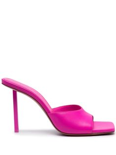 lotus pink calf leather open square toe branded insole 95mm high heel How To Style A Maxi Dress, Amina Muaddi Shoes, Design Your Own Shoes, Pink Palette, Amina Muaddi, Arab Fashion, Leather Mules, Wearing Red, Shoe Size Chart