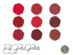 the red paint palette is shown in different colors