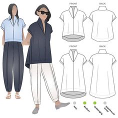 a woman's shirt and pants sewing pattern