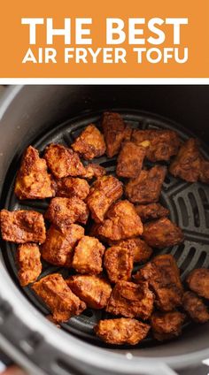 the best air fryer tofu recipe in an instant pressure cooker with text overlay