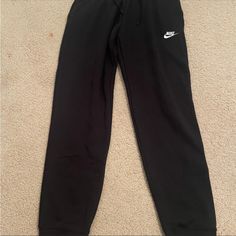 New With Tags Size Small Black Nike Sweatpants Size Small Open To Offers Black Nike Jumpsuit, Nike Jumpsuit, Black Nike Sweatpants, School Pants, Bday List, Drippy Outfit, Birthday Pins, Nike Sweats, Athletic Clothes