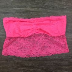 Due To Victoria's Secret Resale Policy There May Be A Black Mark On The Tag To Prevent Returns Pink Stretch Bandeau Crop Top, Pink Strapless Top With Built-in Bra, Strapless Pink Top With Built-in Bra, Victoria's Secret Pink, Secret Pink, Victoria Secret Pink, Pink Ladies, Victoria's Secret, Black Pink