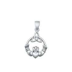 Sterling Silver Claddagh & Triquetra Pendant Celtic Knot Charm .925 New Jewelry Female Unisex All our silver jewelry is crafted from .925 silver also commonly referred to as sterling silver. Sterling silver is the standard for beautiful high-quality silver jewelry and cannot be replicated by lower priced silver plated jewelry. It is 92.5% pure silver, mixed with alloys to add strength and durability to stand the test of time. Keep your fine jewelry shiny and elegant by storing it properly. Jewelry needs to be stored in a dry area, preferably away from air in a jewelry box or plastic bag. Avoid exposure to harsh chemicals. Use a polishing cloth to remove tarnish build-up over time. Size: One Size.  Age Group: adult. Triquetra Pendant, Silver Plated Jewelry, New Jewelry, Celtic Knot, Pure Silver, Plastic Bag, Womens Watches, Womens Necklaces, 925 Silver