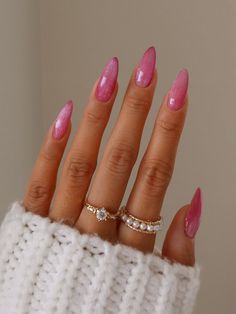 Fun Almond Nails Art Designs, Mail Inspo, Unghie Sfumate, Makijaż Smokey Eye, Pink Nail, Gel Nail Designs, Nail Arts