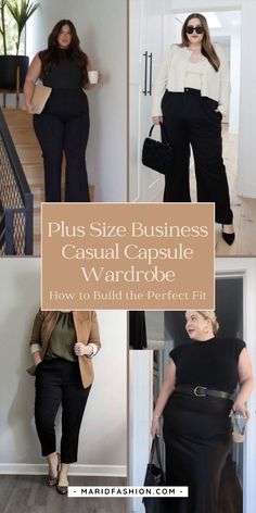 Plus Size Business Casual Capsule, Casual Outfits For Plus Size, Capsule Wardrobe Plus Size, Plus Size Business Casual Outfits, Elegant Plus Size Outfits, Office Outfits Women Plus Size, Curvy Work Outfit, Business Casual Capsule Wardrobe, Plus Size Business Casual