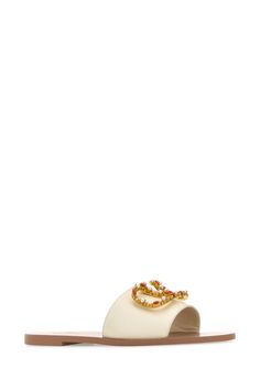 Ivory Leather Vlogo Signature Slippers from Valentino Garavani 40 Women, Mens Designer Shoes, Slides Shoes, Luxury Accessories, Italian Fashion, Bridal Shoes, Womens Slippers, Luxury Boutique, Valentino Garavani