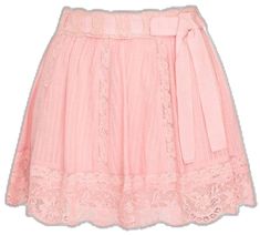 Pink Feminine Skirt With Lace Trim, Feminine Pink Skirt With Lace Trim, Pink Lace Tiered Skirt, Pink Lace Skirt For Spring, Pink Lace Trim Mini Skirt, Pink Cotton Skirt With Lace Trim, Pink Flowy Lace Skirt, Pink Lace Flowy Skirt, Pink Lace Bottoms For Spring