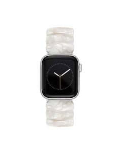 Anne Klein Ivory/Silver-Tone Acetate Expansion Band for Apple Watch® Luxury Adjustable White Apple Watch Band, Luxury White Adjustable Apple Watch Band, Trendy White Bracelet Strap Apple Watch Band, Trendy White Apple Watch Band With Bracelet Strap, Elegant White Bracelet Strap Watch Bands, Adjustable White Apple Watch Band, Elegant Adjustable White Watch Bands, Elegant White Adjustable Watch Bands, Apple Watch Bracelet Stack