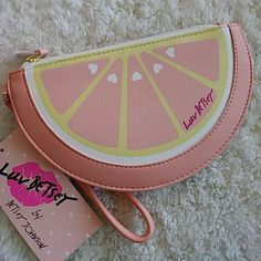 Betsey Johnson Wristlet Coin Purse Orange. So Cute.... Betsey Johnson Bags, Orange Pink, Wristlets, Color Orange, Betsey Johnson, Clutches, Orange Color, Pink And Orange, So Cute