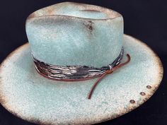 Distressed Green Road Warrior - Etsy Unique Flat Brim Hat For Western-themed Events, Artisan Fedora With Adjustable Fit And High Crown, Adjustable Artisan High Crown Felt Hat, Adjustable High Crown Handmade Hats, Artisan Adjustable High Crown Felt Hat, Handmade High Crown Hats With Adjustable Fit, Handmade Adjustable High Crown Hats, Handmade Western Fedora With High Crown, Unique Short Brim Hat For Western-themed Events