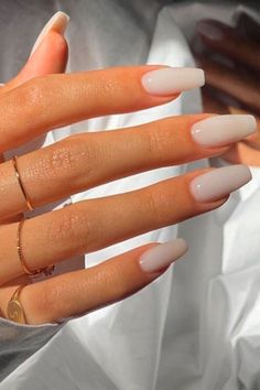 Wedding Nails Color, Nails For Tanned Skin, Ongles Beiges, Money Nails, Milky Nails, Squoval Nails, Nice Hair, Classy Acrylic Nails, Cute Gel Nails