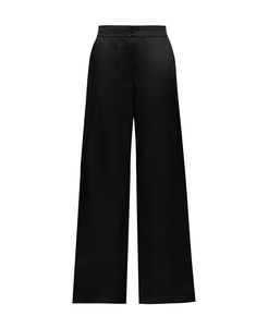 The Marais Silk Tuxedo Pants by Sleeping with Jacques have a versatile, chic style that can be worn for lounge, bed or going out. Made from soft silk satin, these longline pants sit perfectly on your waist, with an tailored waistband with back elastic, soft touch satin, silk-covered button zipper closure and side pockets. Pair with the corresponding Bon Vivant Robe. Shown with Murmur's Sculpt Sheer Bodysuit. Wide leg high-waisted pant 3 Front silk covered buttons and zip closure Elastic back wai Chic Silk Wide-leg Pants, Chic Silk Wide-leg Bottoms, Elegant Wide Leg Loungewear Pants, Elegant Full Length Wide Leg Loungewear Pants, Elegant Full-length Wide Leg Pants For Loungewear, Elegant Wide Leg Full-length Pants For Loungewear, Sleek Silk High-waisted Wide Leg Pants, Sleek Silk Wide-leg Pants, Sleek Wide-leg Silk Pants