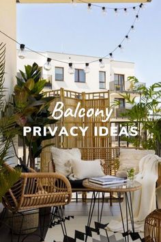 balcony with privacy screen divider Small Balconies Ideas Decor, Balcony Decor Inspiration, Small Balcony Ideas Privacy, Small Balcony Shade Ideas, Apartment Porch Privacy Ideas, Privacy Wall On Balcony, Privacy For Balcony Ideas, Privacy Patio Ideas Apartment, Privacy Terrace Ideas