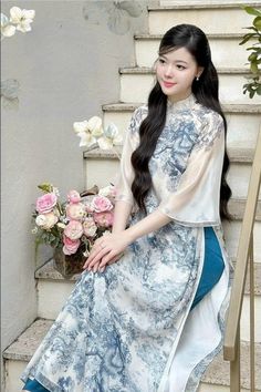 Very elegant design for Vietnamese Luna New Year Vietnamese Dress Ao Dai, Luna New Year, Traditional Vietnamese Clothing, Vietnamese Clothing, Vietnamese Dress, Sugar Land, Ao Dai, Dress Clothes For Women, Sky Blue