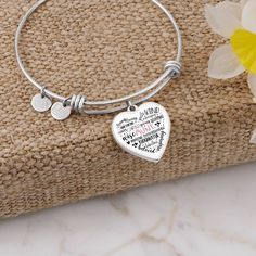 Aunt heart bangle bracelet with optional engraving. Perfect gift for Mother's Day, Christmas, Birthday, or just because. Purchase This Best-seller and We Guarantee It Will Exceed Your Highest Expectations! ➜ Our patent-pending jewelry is made of high quality surgical steel with an 18k gold finish option. This Jewelry Item Is the Perfect Keepsake! Whether for Yourself or a Loved One. ➜ If the custom engraving option is available, engrave onto the back of the pendant your loved one's name, your wedding date, an anniversary, or anything else you want to remember and keep you close to her heart. Each personalized piece offers exceptional craftsmanship that is fit to be an instant classic in your family. We Offer a 100% Happiness Guarantee ➜ If you’re not 100% satisfied with your purchase for a