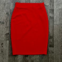 Pencil Skirt Is A Gorgeous Shade Of Red. Hard To Capture In The Pics But I Came Pretty Close. Stretch Fabric 70% Viscose / 25% Nylon / 5% Spandex. Skirt Has Tags Which Are Hidden In The Photos. See Photos For Approx. Waist And Length Measurements. Reliable Seller ~ Fast Shipping! Red Pencil Skirt For Summer, Red Midi Pencil Skirt For Work, Chic Red Stretch Pencil Skirt, Red Lined Pencil Skirt, Red High Waist Lined Pencil Skirt, Red Stretch Pencil Skirt, High Waist Red Lined Pencil Skirt, Red Mini Pencil Skirt For Spring, Red Stretch Knee-length Pencil Skirt