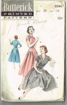 an old sewing pattern for a women's dress