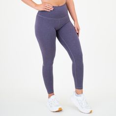 Enjoy optimal support, comfort, and added visibility with a reflective logo in El Toro - our classic FLEO legging. Grape Shark is a cool, cool purple. This heather duo is a soothing combo of quiet grape, and unforgettable shark gray. When you want to feel neutral... but a colorful version of neutral, we recommend Grape Shark. 25" inseam 7/8" length High rise 4.5" tall waistband Tight fit Lined triangle gusset Reflective logo No elastic at the top of waistband Carrah is 5'4" wearing size M Functional Purple Leggings For Training, Sporty Purple Tights For Sports, Breathable Purple Sporty Yoga Pants, Sporty Purple Training Leggings, Sporty Breathable Purple Yoga Pants, Sporty Purple Yoga Pants For Training, Lavender Stretch Leggings For Workout, Breathable Purple Yoga Pants, Lavender Stretch Leggings For Yoga