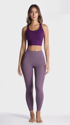 Luxana Lavender Outfit - Priscilla Ricart – PHUTURE Lavender Outfit, Priscilla Ricart, Purple Shades, Workout Clothing, Best Leggings, Squat Proof, Soft Tops, Front Design, White Shop