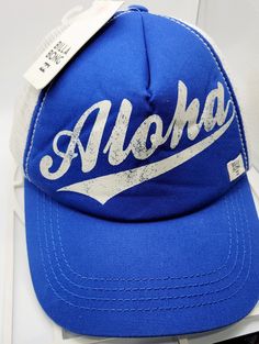 Billabong Aloha Trucker Hat Blue White Mesh SnapBack Cap Beach Summer Hawaii NWT Summer Hawaii, White Mesh, Beach Summer, Snapback Cap, Billabong, Summer Beach, Trucker Hat, Hawaii, Blue White