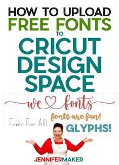 a poster with the words how to upload free font to cricut design space