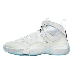 Step up your game with these Jordan Jumpman Two Trey basketball shoes. With a sleek high-top style, lace-up closure, and breathable synthetic upper material, these sneakers are perfect for any athletic occasion. The white, black, and university blue colorway adds an extra pop to your look. Featuring cushioned insoles and rubber outsole material, these sneakers provide both comfort and performance. Perfect for basketball season, these shoes are versatile enough for summer, fall, and spring. Whether you're hitting the court or the streets, these Jordan sneakers are the perfect addition to your wardrobe. High-top Basketball Sneakers With Rubber Sole, High-top Basketball Shoes For Streetwear, Casual Jordan Basketball Shoes With Abzorb Midsole, High-top Custom Sneakers With Boost Midsole For Basketball, High-top Basketball Shoes, Mid-top Basketball Shoes With Boost Midsole For Streetwear, Sporty High-top Basketball Sneakers With Rubber Sole, Athleisure High-top Sneakers With Translucent Outsole For Jogging, Sports Jordan Lace-up Shoes