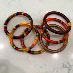 A Collection Of Six Gorgeous Silk Threaded Bracelets That Look Stylish Worn Together Or On Their Own. Never Worn. Threaded Bracelets, Thread Bracelets, Silk Thread, Look Stylish, Womens Jewelry Bracelets, That Look, Thread, Women Jewelry, Silk