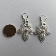 "Silver Earrings Orchids - Filigree Earrings - Filigree Jewelry - Women Earrings - Flower Earrings - Silver Dangle Earrings - Handmade Filigree - delicate jewellery technique made from silver or golden threads \"embroidering\" kind of metalwork lace that is specific to Spain, especially an Andalusian town Cordoba, where they call it a cordobese filigree. This craftsmanship has been passed from generation to generation, nonetheless nowadays there are very few craftsmen left who know to perform su