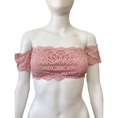 Add A Feminine Touch To Your Wardrobe With This Dainty Baby Pink Bralette From Victoria Secret’s Dream Angels Collection. Fabric Is A Semi Sheer Lightweight Lace Material And Is Pullover Style With No Hooks Or Closures. Off The Shoulder Style Condition Is New With Tags Baby Pink Lace, Pink Lace Bralette, Pink Bralette, Lace Material, Lace Bralette, Pink Lace, Victoria's Secret Pink, Baby Pink, Victoria Secret