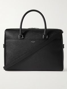 SAINT LAURENT Full-Grain Leather Briefcase for Men | MR PORTER Luxury Briefcase With Top Handle For Business Trips, Elegant Saffiano Leather Bag For Business Trips, Luxury Textured Leather Briefcase For Business Trips, Elegant Saffiano Leather Briefcase For Travel, Elegant Saffiano Leather Briefcase For Formal Use, Elegant Saffiano Leather Briefcase For Office, High-end Leather Business Briefcase, High-end Leather Briefcase For Business, Elegant Formal Briefcase In Saffiano Leather