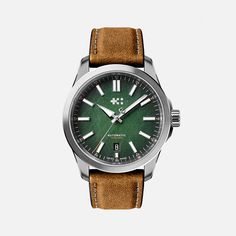 Modern Green Quartz Watches, Modern Green Watch Accessories With Round Dial, Green Chronometer Watch With Round Dial, Green Chronometer Watch Accessories With Round Dial, Green Watch With Analog Display, Green Watch With Analog Display And Round Dial, Green Watches With Analog Display, Timeless Green Automatic Watch, Timeless Green Chronograph Watch With Subdials