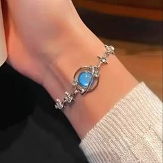 Vintage Galaxy Blue Planet Chain Bracelet - Dazzling Fashion Accessory With Alloy Construction, Graceful Theme, And Perfect Gift Idea For Any Occasion. Blue Planet, Jewelry Vintage, Boutique Jewelry, Ladies Boutique, Womens Jewelry Bracelets, Chain Bracelet, Planets, Fashion Accessories, Women Jewelry