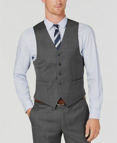 $215 Michael Kors 39L Men's Gray Blue Check Wool Classic Fit Suit Waistcoat Vest Description Embody the styling tastes of a true gentleman with the timeless appeal and magnificence of this three-piece gray check vest by Michael Kors. Matching its smart looks is the luxurious comfort offered by soft, natural stretch wool fabric. Vest: Five-button closure; two front pockets; half-back belt; fully lined Shell: wool; lining: polyester/viscose Dry clean Imported About Us We sell only 100% authentic c Classic Michael Kors Business Suits, Michael Kors Fitted Business Blazer, Michael Kors Fitted Blazer For Business, Michael Kors Fitted Classic Blazer, Fitted Michael Kors Blazer For Business, Michael Kors Classic Fitted Blazer, Michael Kors Tailored Notch Lapel Blazer, Michael Kors Tailored Blazer With Notch Lapel, Tailored Classic Michael Kors Blazer