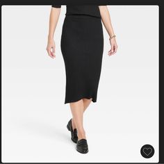 From Target And Brand New, Never Worn. Size S Casual Black Pencil Skirt For Fall, Casual Pencil Skirt For Night Out, Black Casual Pencil Skirt For Night Out, Casual Black Pencil Skirt For Night Out, Black Pencil Skirt For Night Out, Navy Pencil Skirt, White Striped Skirt, Buy Skirts, Confident Style