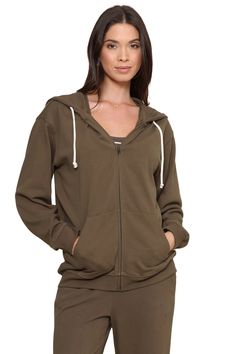 Find your ultimate layering essential with the Academy Zip Up Hoodie from Z Supply. This must-have zip-up includes a comfortable hood and made from soft French terry fabric. Create a coordinated and stylish ensemble by pairing it with the matching sweatpants. Solid Color Hoodie Sweats For Leisure, Comfortable Fleece Hooded Jacket, Solid Color Hoodie For Leisure, Green Winter Activewear With Drawstring Hood, Comfy Sweats With Drawstring Hood For Leisure, Comfortable Solid Color Loungewear Hoodie, Relaxed Fit Hooded Activewear For Leisure, Solid Color Comfortable Hoodie For Leisure, Comfortable Solid Color Hoodie For Leisure