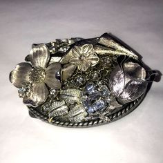 Vintage Handmade Belt Buckle. One Of A Kind. Beautiful Costume Jewelry Elegantly Put Together Onto A Belt Buckle. Embellished Belt, Handmade Belts, Beautiful Costumes, Belt Buckles, Costume Jewelry, Buckle, Women Accessories, Women Shopping, Silver